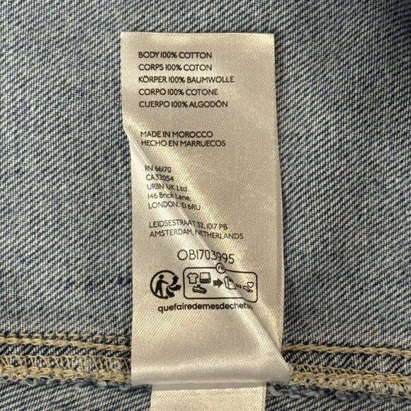 We The Free People High Roller Jumpsuit Womens L Blue Denim Pull On Relaxed Crop - Picture 9 of 10